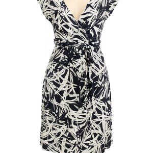 LOFT Monochrome Patterned Mini Dress Size M